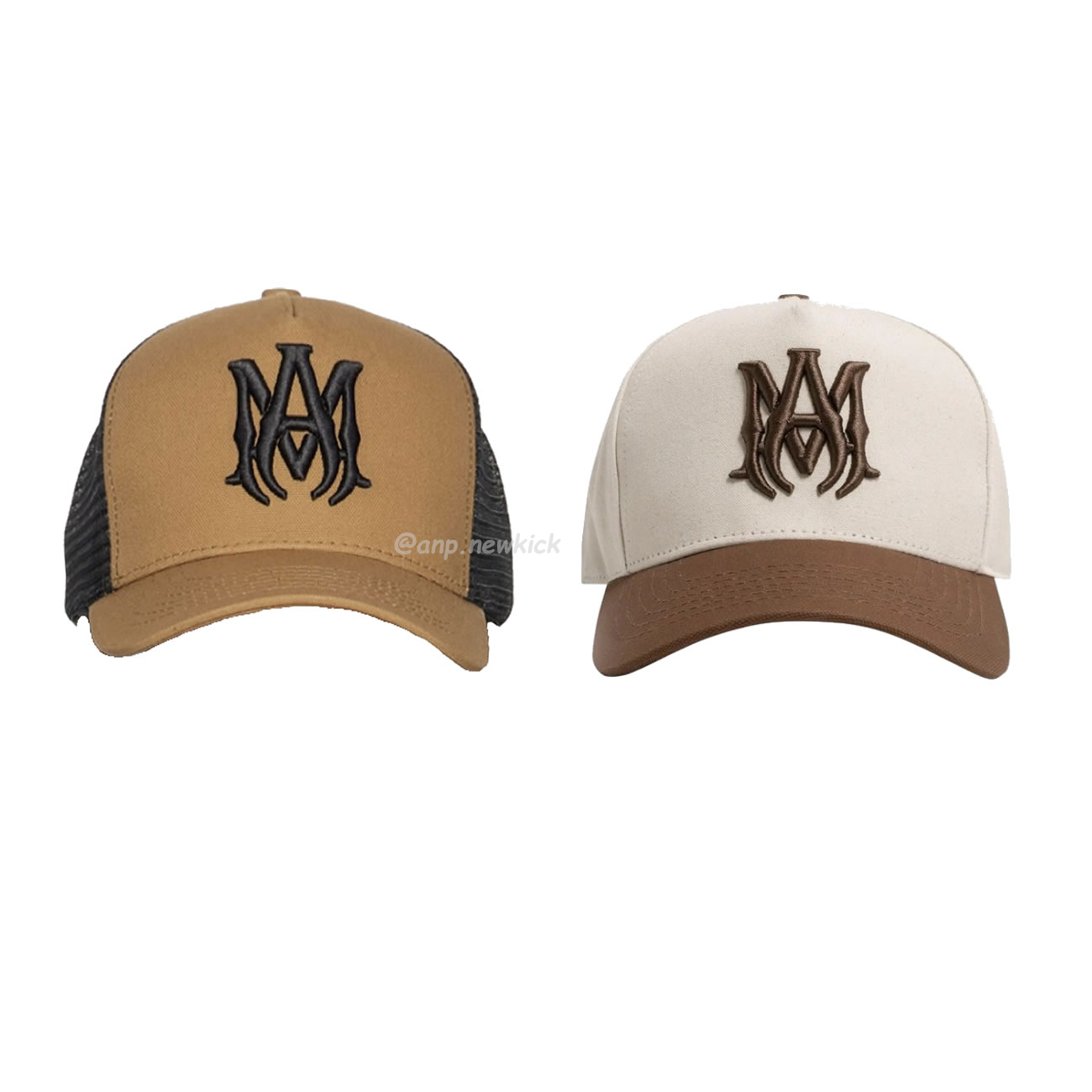 Amiri Two Tone Full Canvas Ma Hat Brown Black (1) - newkick.app